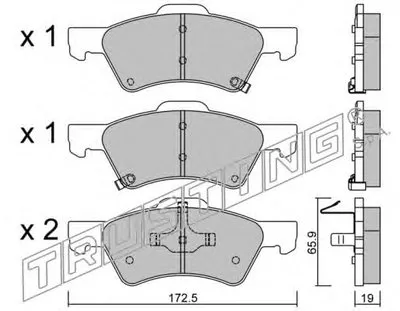 Комплект тормозных колодок, дисковый тормоз TRUSTING купить
