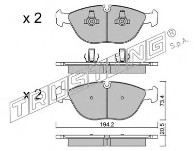 Комплект тормозных колодок, дисковый тормоз TRUSTING купить