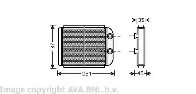 Теплообменник, отопление салона AVA QUALITY COOLING купить