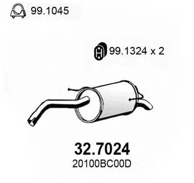 Глушитель выхлопных газов конечный ASSO купить