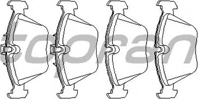 Комплект тормозных колодок, дисковый тормоз TOPRAN купить
