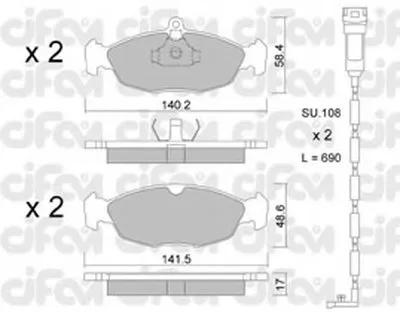 Комплект тормозных колодок, дисковый тормоз CIFAM купить