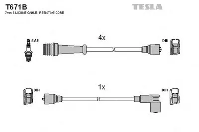 Комплект проводов зажигания TESLA купить
