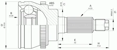 Шарнирный комплект, приводной вал SPIN OPEN PARTS купить