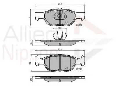 Комплект тормозных колодок, дисковый тормоз ANL Braking COMLINE купить