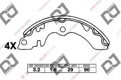 Комплект тормозных колодок DJ PARTS купить