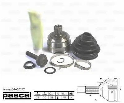 Шарнирный комплект, приводной вал PASCAL купить