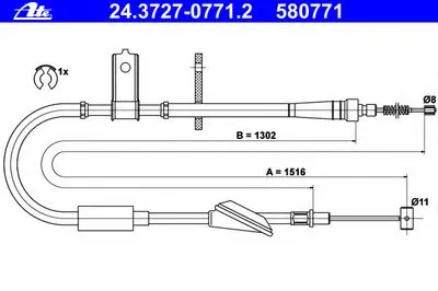 Трос, стояночная тормозная система ATE купить