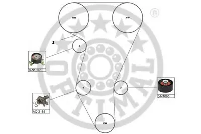 Водяной насос + комплект зубчатого ремня OPTIMAL купить