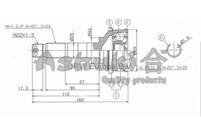 Шарнирный комплект, приводной вал ASHUKI купить