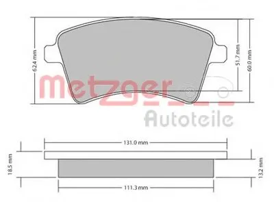 Комплект тормозных колодок, дисковый тормоз METZGER купить