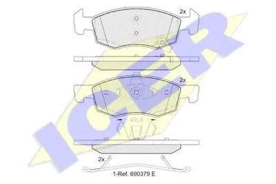 Комплект тормозных колодок, дисковый тормоз ICER купить