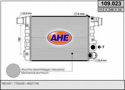 Радиатор, охлаждение двигателя AHE купить