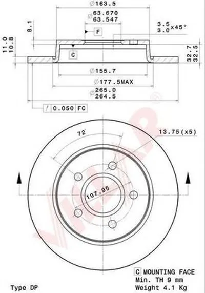 Тормозной диск COATED DISC LINE VILLAR купить