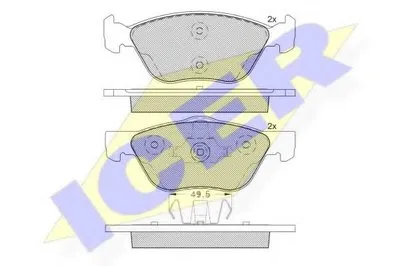 Комплект тормозных колодок, дисковый тормоз ICER купить