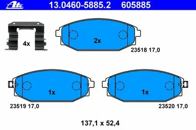 Комплект тормозных колодок, дисковый тормоз ATE купить