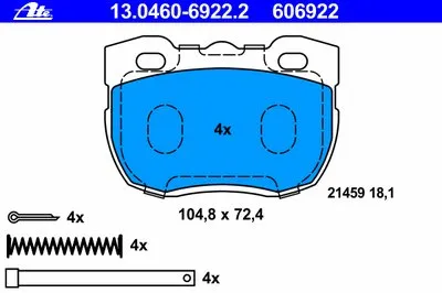 Комплект тормозных колодок, дисковый тормоз ATE купить