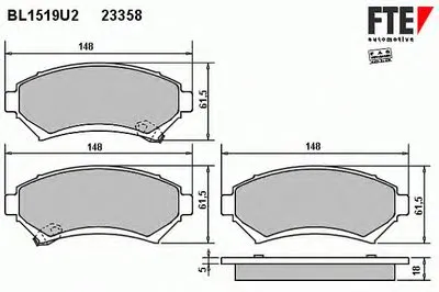 Комплект тормозных колодок, дисковый тормоз FTE купить