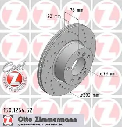 Тормозной диск SPORT BRAKE DISC COAT Z ZIMMERMANN купить