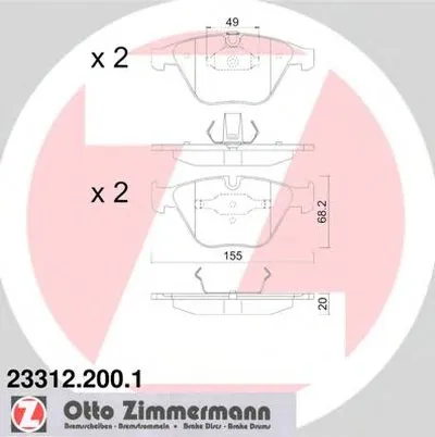 Комплект тормозных колодок, дисковый тормоз ZIMMERMANN купить