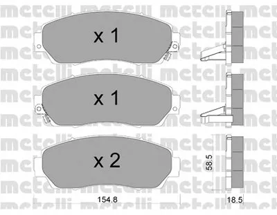 Комплект тормозных колодок, дисковый тормоз METELLI купить