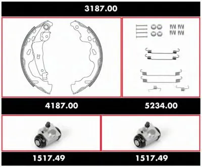 Комплект тормозов, барабанный тормозной механизм Precision Kit REMSA купить