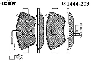 Комплект тормозных колодок, дисковый тормоз ICER купить