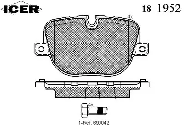Комплект тормозных колодок, дисковый тормоз ICER купить