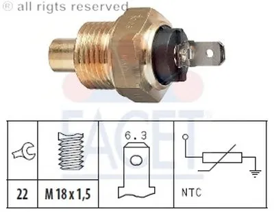 Датчик, температура охлаждающей жидкости; Датчик, температура охлаждающей жидкости; Датчик, температура охлаждающей жидкости FACET купить