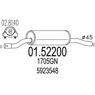 Предглушитель выхлопных газов MTS купить