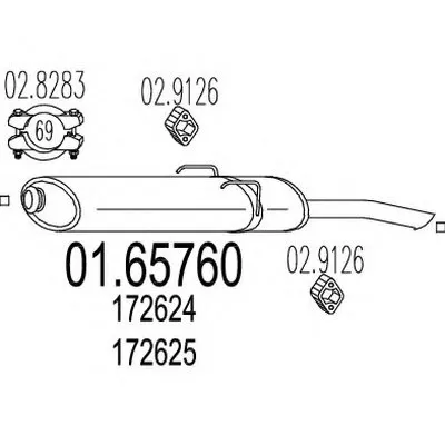 Глушитель выхлопных газов конечный MTS купить