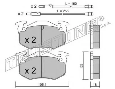 Комплект тормозных колодок, дисковый тормоз TRUSTING купить