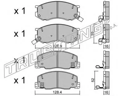 Комплект тормозных колодок, дисковый тормоз TRUSTING купить