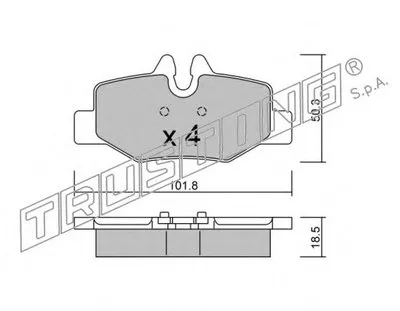 Комплект тормозных колодок, дисковый тормоз TRUSTING купить
