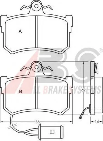 Комплект тормозных колодок, дисковый тормоз A.B.S. купить