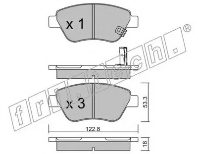 Комплект тормозных колодок, дисковый тормоз fri.tech. купить