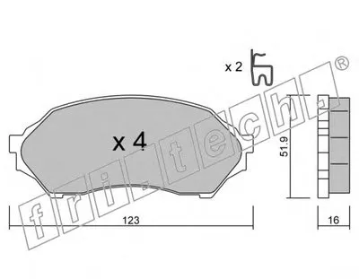 Комплект тормозных колодок, дисковый тормоз fri.tech. купить