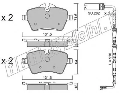 Комплект тормозных колодок, дисковый тормоз fri.tech. купить