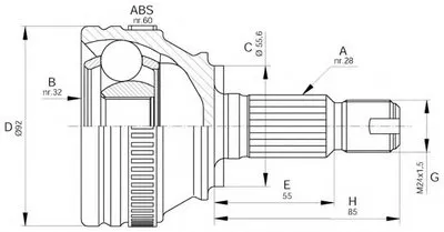 Шарнирный комплект, приводной вал SPIN OPEN PARTS купить