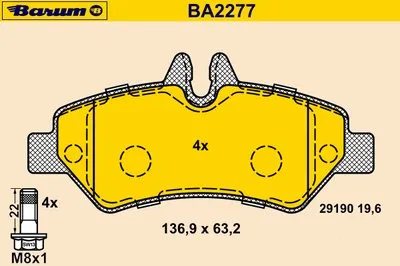 Комплект тормозных колодок, дисковый тормоз BARUM купить