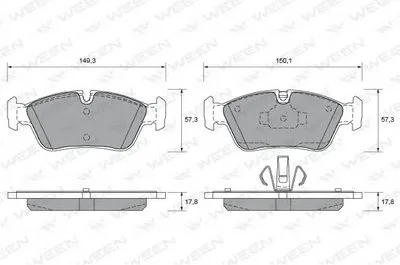 Комплект тормозных колодок, дисковый тормоз WEEN купить
