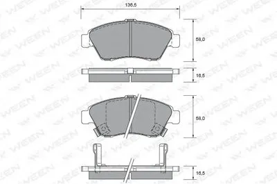 Комплект тормозных колодок, дисковый тормоз WEEN купить