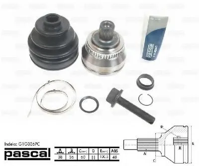 Шарнирный комплект, приводной вал PASCAL купить