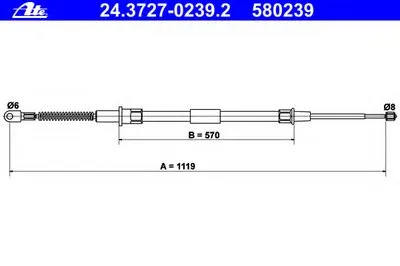 Трос, стояночная тормозная система ATE купить