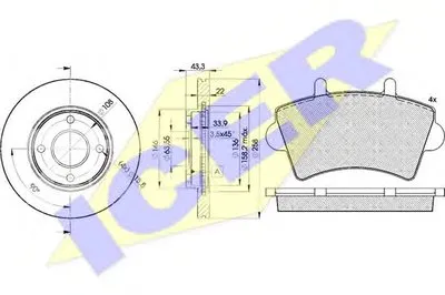 Комплект тормозов, дисковый тормозной механизм ICER купить