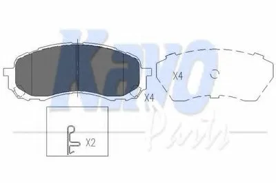 Комплект тормозных колодок, дисковый тормоз KAVO PARTS купить