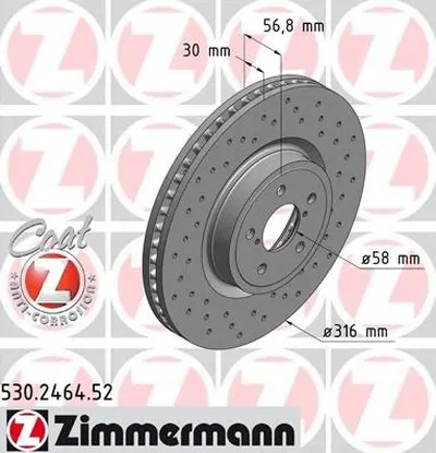 Тормозной диск SPORT BRAKE DISC COAT Z ZIMMERMANN купить