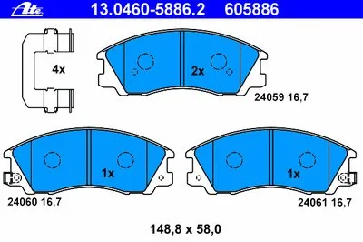 Комплект тормозных колодок, дисковый тормоз ATE купить