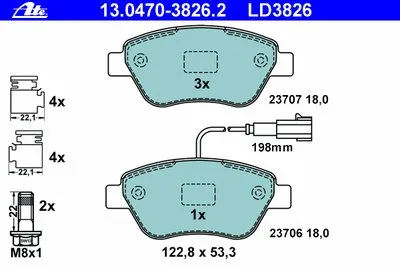 Комплект тормозных колодок, дисковый тормоз ATE Ceramic ATE купить