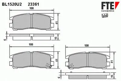Комплект тормозных колодок, дисковый тормоз FTE купить